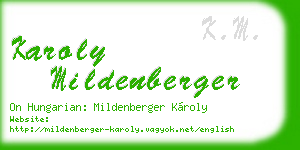 karoly mildenberger business card